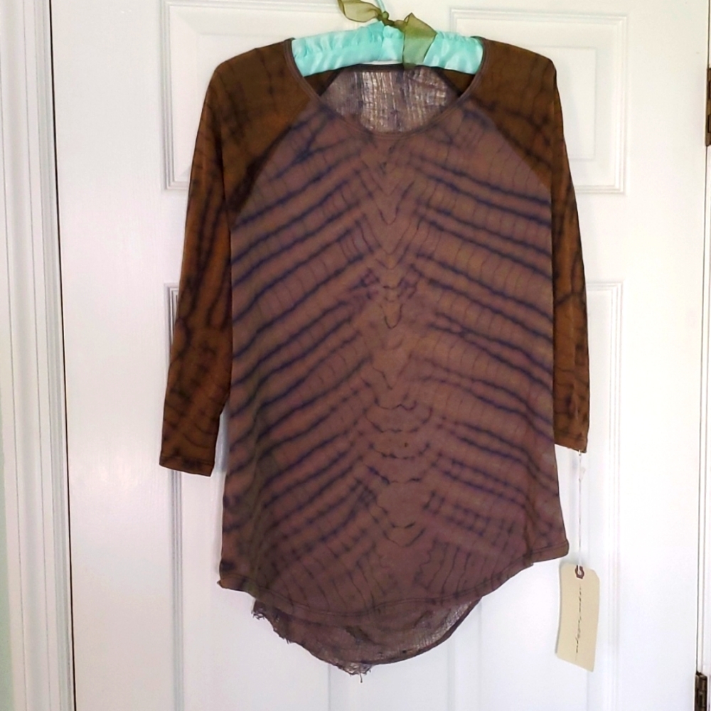 Raquel Allegra Raglan Cocoon 3/4 sleeve Tye Dye Cotton size 0
